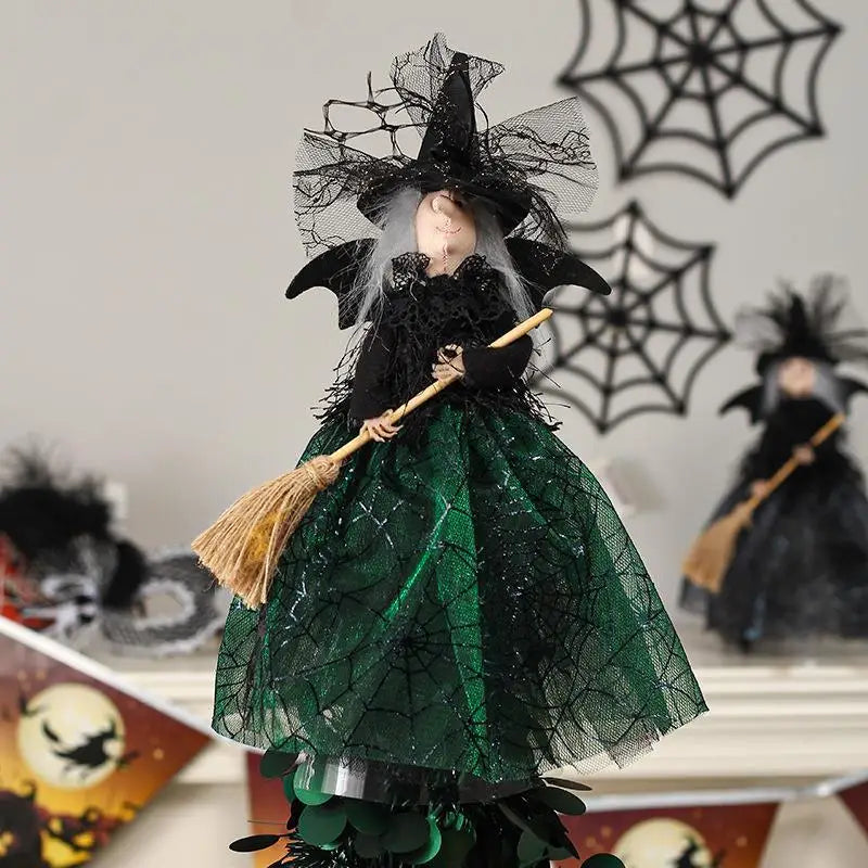 halloween witch tree topper decoration black decorations-limlightdecor