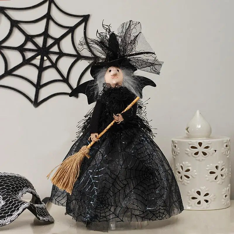 halloween witch tree topper decoration black decorations-limlightdecor