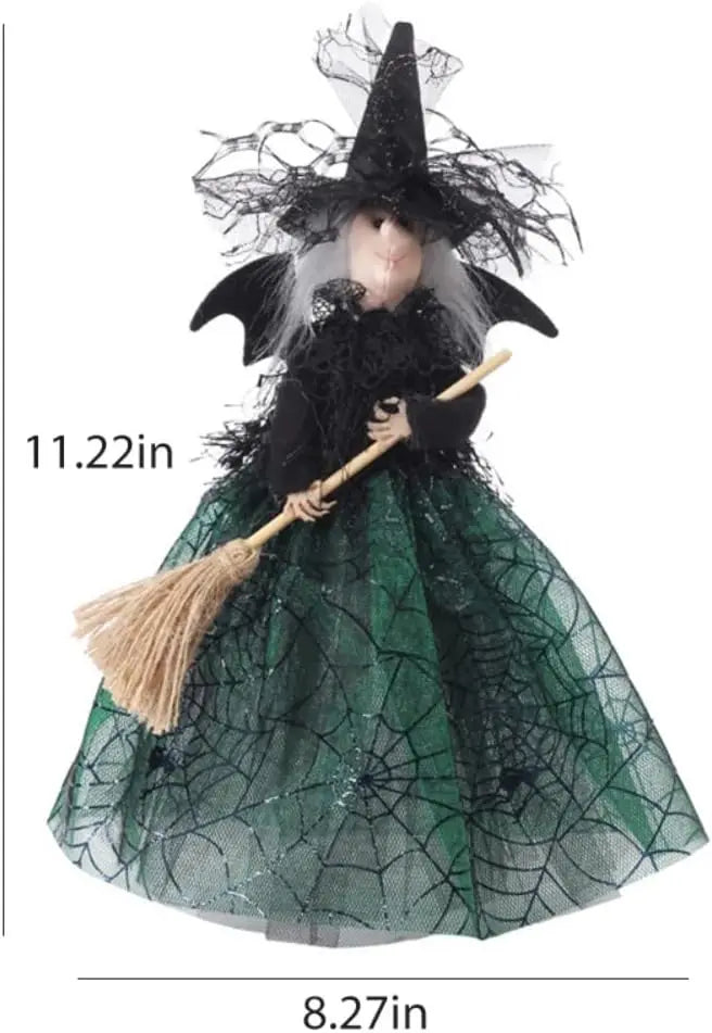 halloween witch tree topper decoration black decorations-limlightdecor