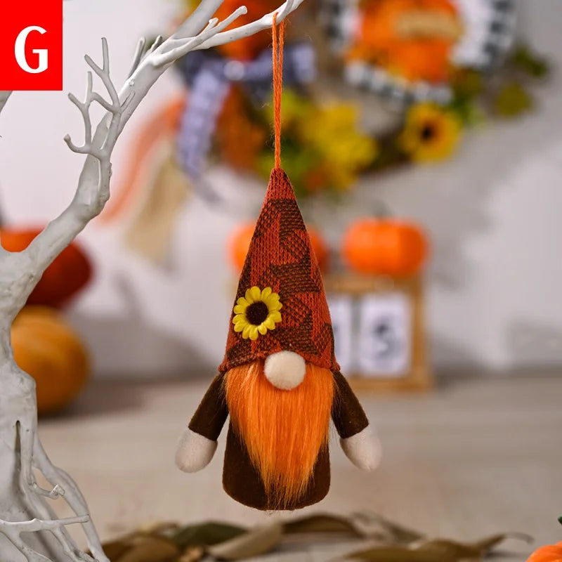 glowing autumn harvest gnome pendant with light thanksgiving day decor-limlightdecor