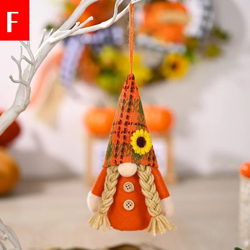 glowing autumn harvest gnome pendant with light thanksgiving day decor-limlightdecor