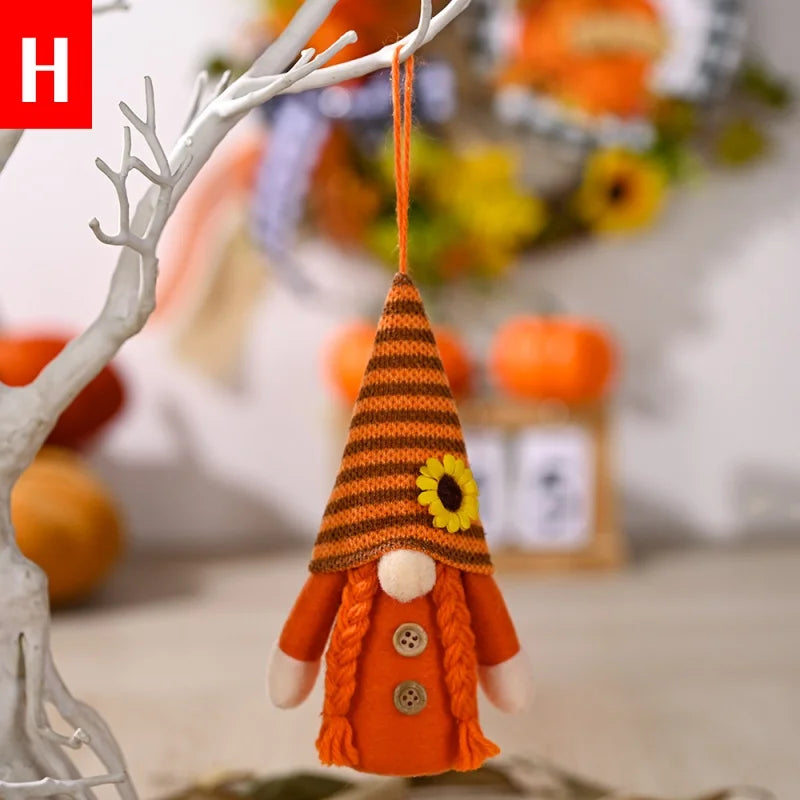 glowing autumn harvest gnome pendant with light thanksgiving day decor-limlightdecor