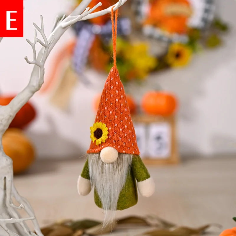 glowing autumn harvest gnome pendant with light thanksgiving day decor-limlightdecor