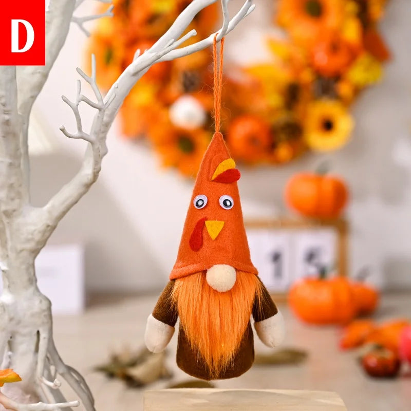 glowing autumn harvest gnome pendant with light thanksgiving day decor-limlightdecor