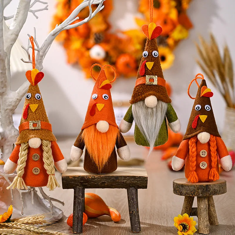 glowing autumn harvest gnome pendant with light thanksgiving day decor-limlightdecor