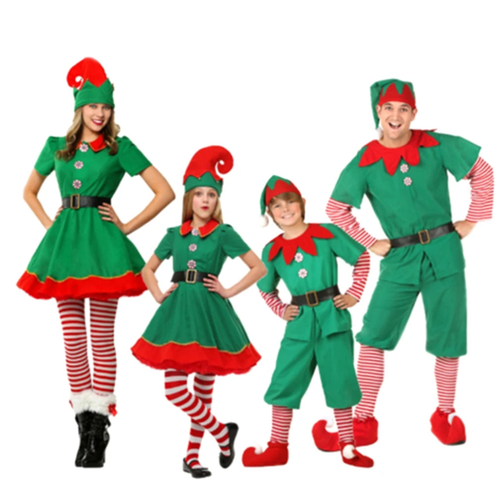 christmas santa claus costume green elf-limlight decor