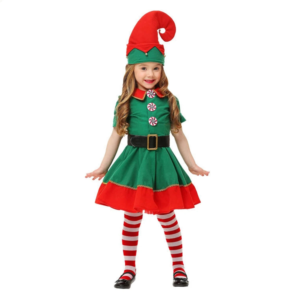 christmas santa claus costume green elf-limlight decor