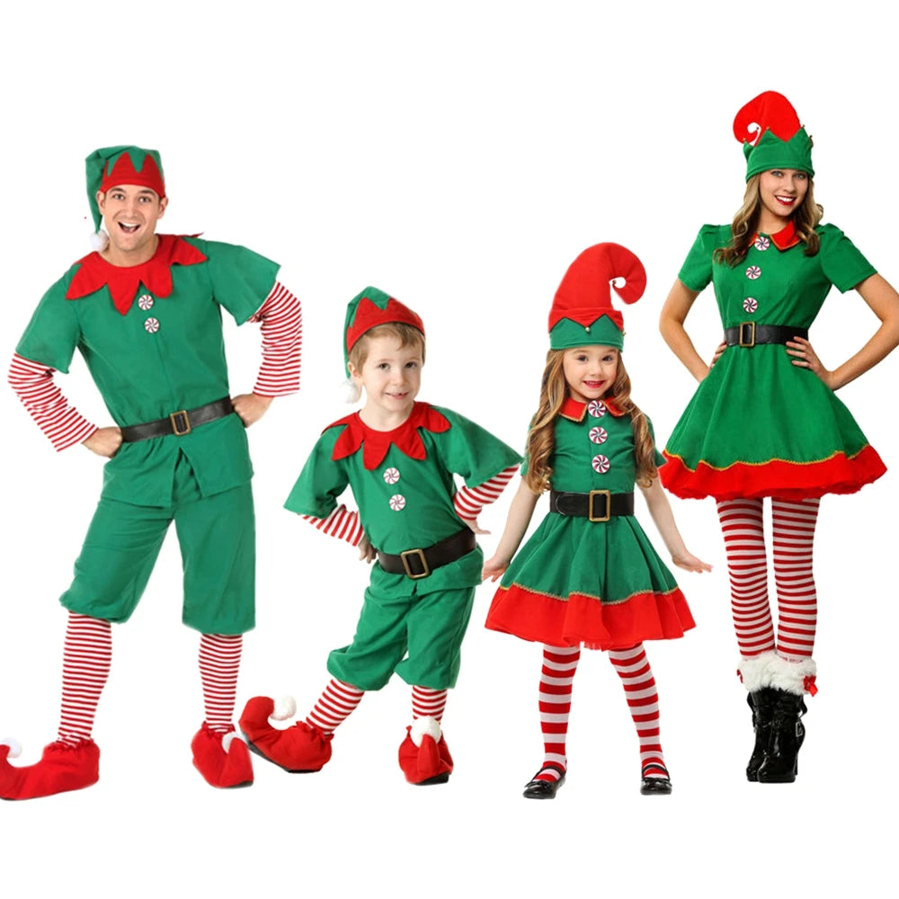 christmas santa claus costume green elf-limlight decor