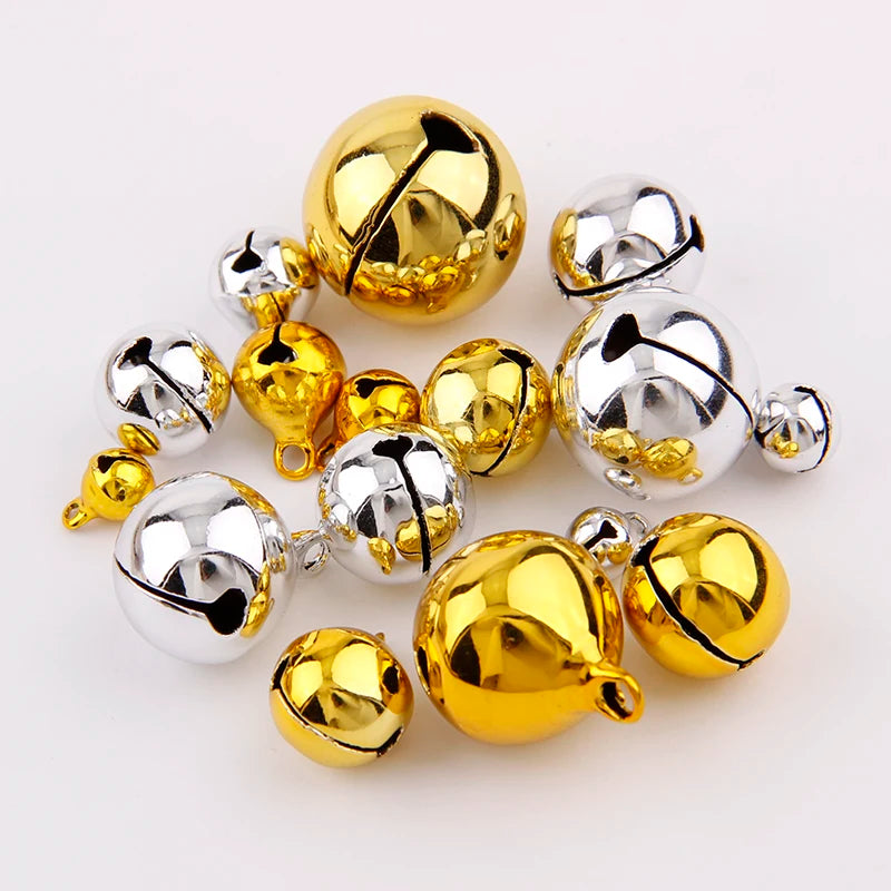 Silver Gold Jingle Bells Pendants Hanging Christmas Tree Ornaments Christmas Decorations Party DIY Crafts Accessories