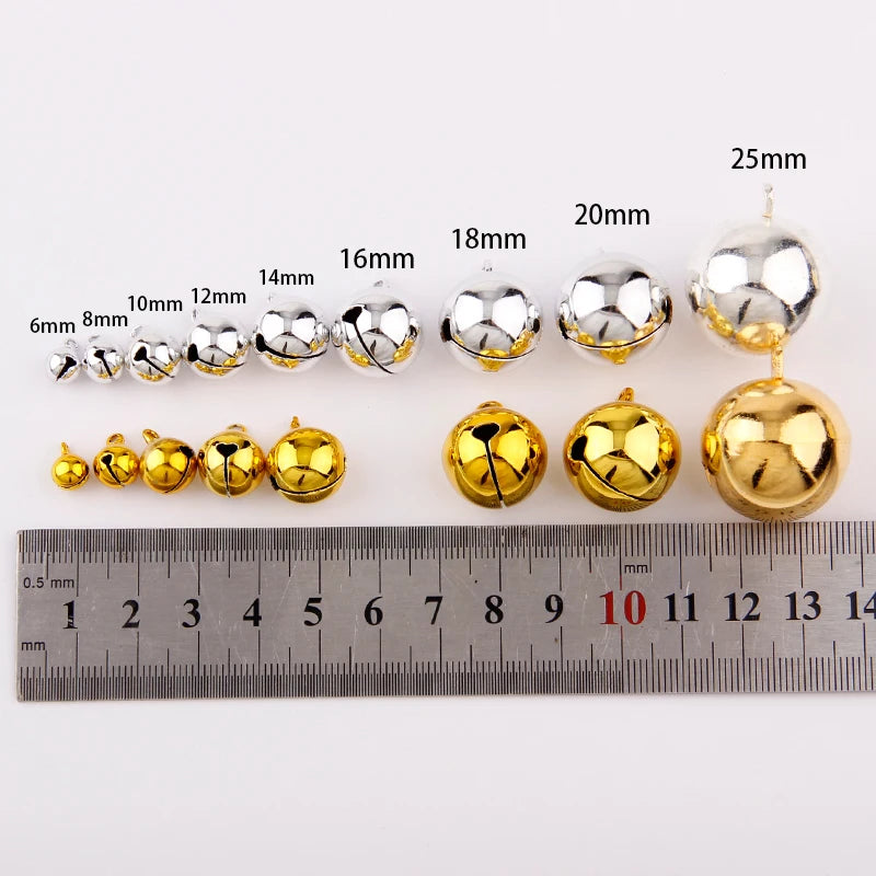 Silver Gold Jingle Bells Pendants Hanging Christmas Tree Ornaments Christmas Decorations Party DIY Crafts Accessories