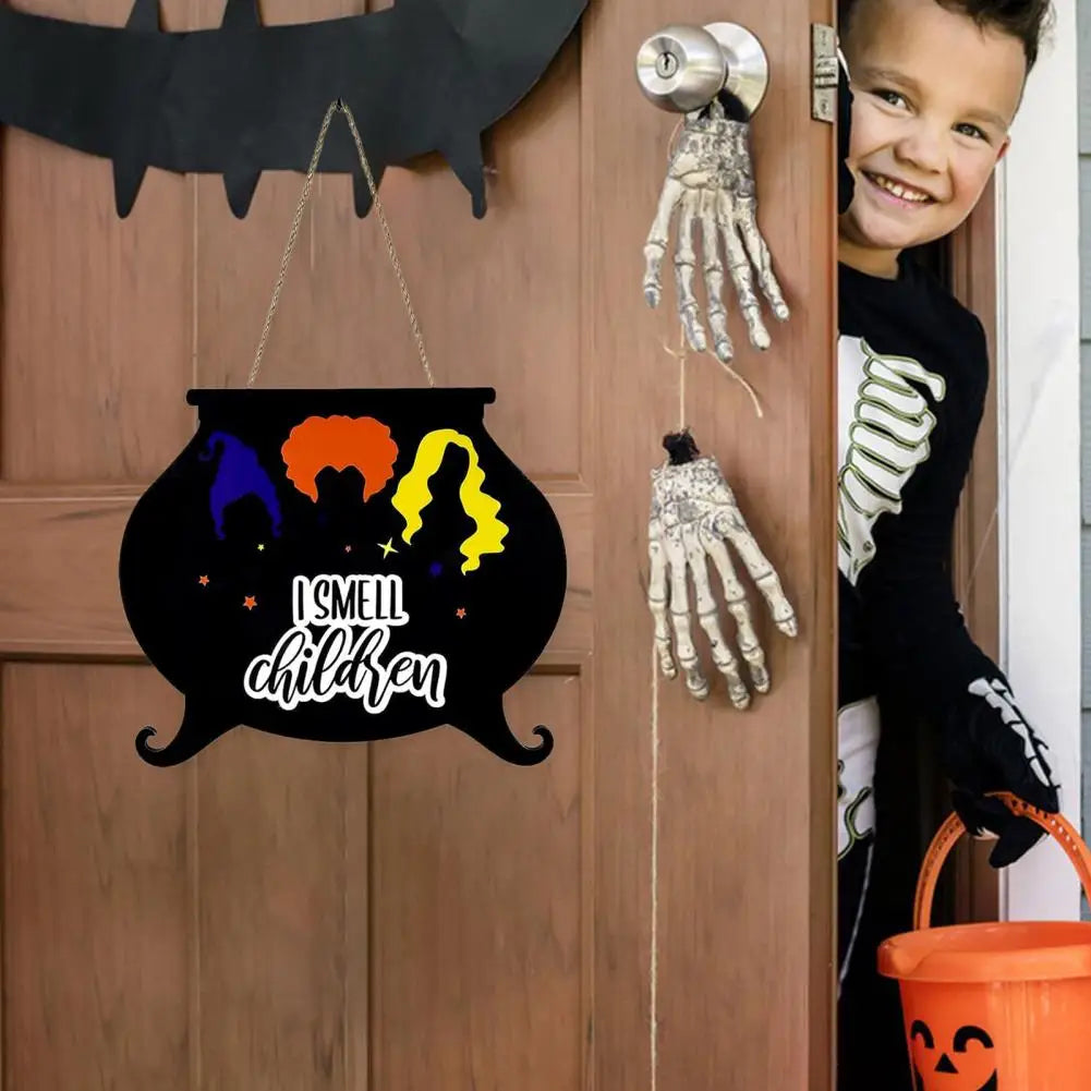 halloween hanging festive wooden door sign halloween wreath decor- limlightdecor