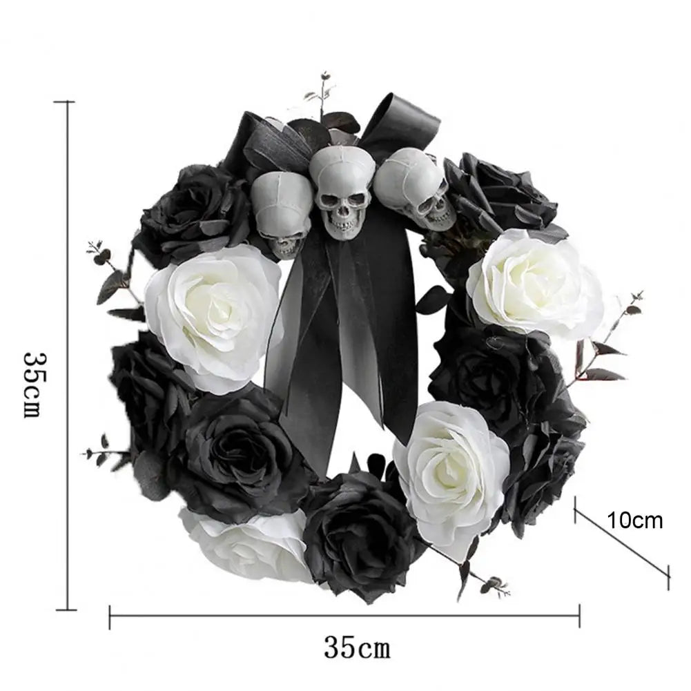 halloween rose skull wreath-limlightdecor