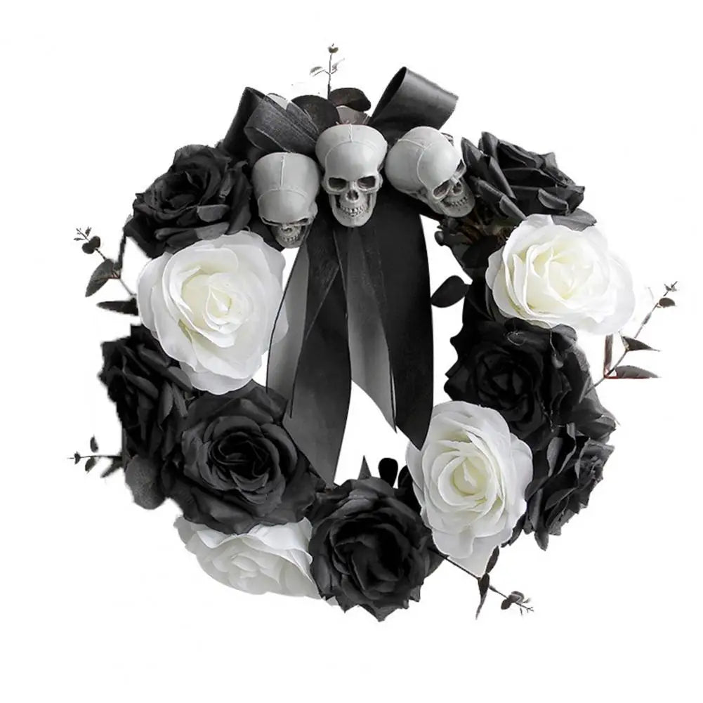 halloween rose skull wreath-limlightdecor