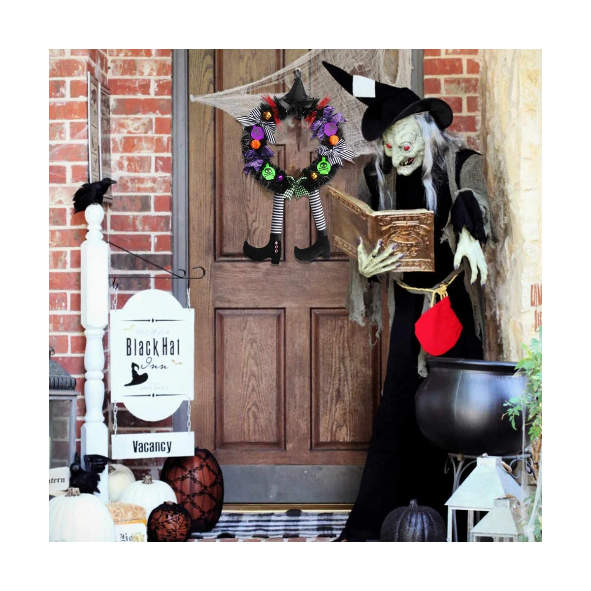 halloween wreath outdoor decorations door wreaths front door witch decor-limlightdecor