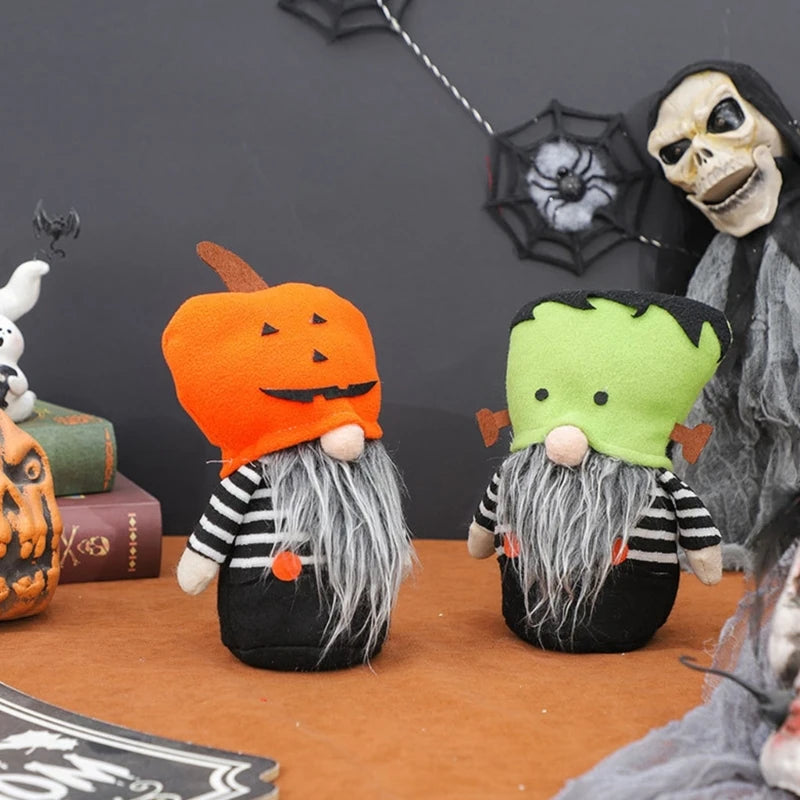 plushie gnomes dolls with pumpkins for hallowewn party-limlightdecor 