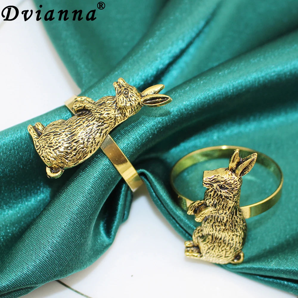 Dvianna 8Pcs Easter Bunny Napkin Holders Rings for Thanksgiving Halloween Christmas Easter Holiday Table Decoration HWH49