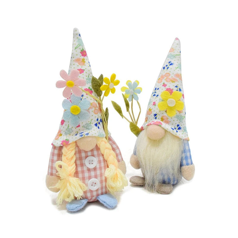 Mermaid Gnomes Couple Summer Beach Elf Dwarf Spring Flower Handmade Home Ornament Collections Tiered Tray Decorations Gifts