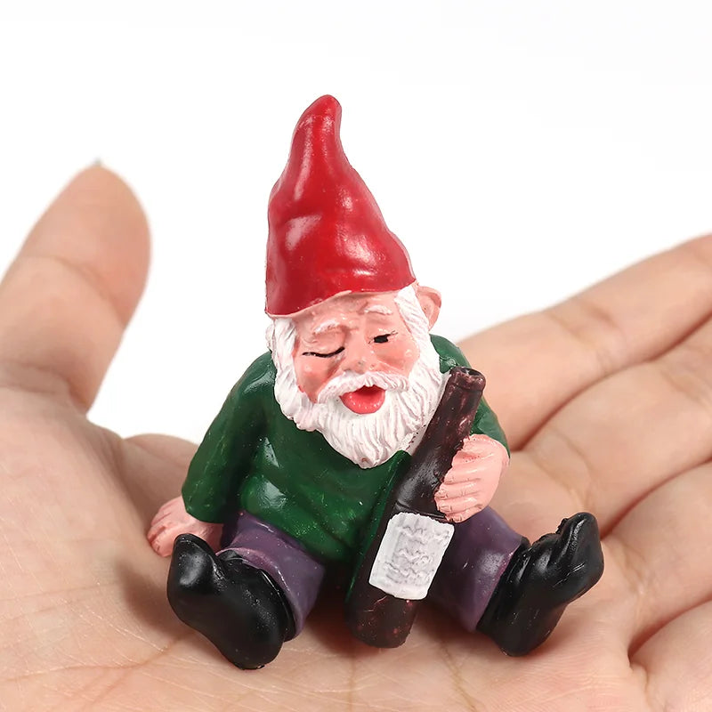 1pcs Cute Resin Garden Gnome Funny Dwarfs Store Lawn Ornaments For Home Office Desk Diy Crafts Figurines Bonsai Decoration