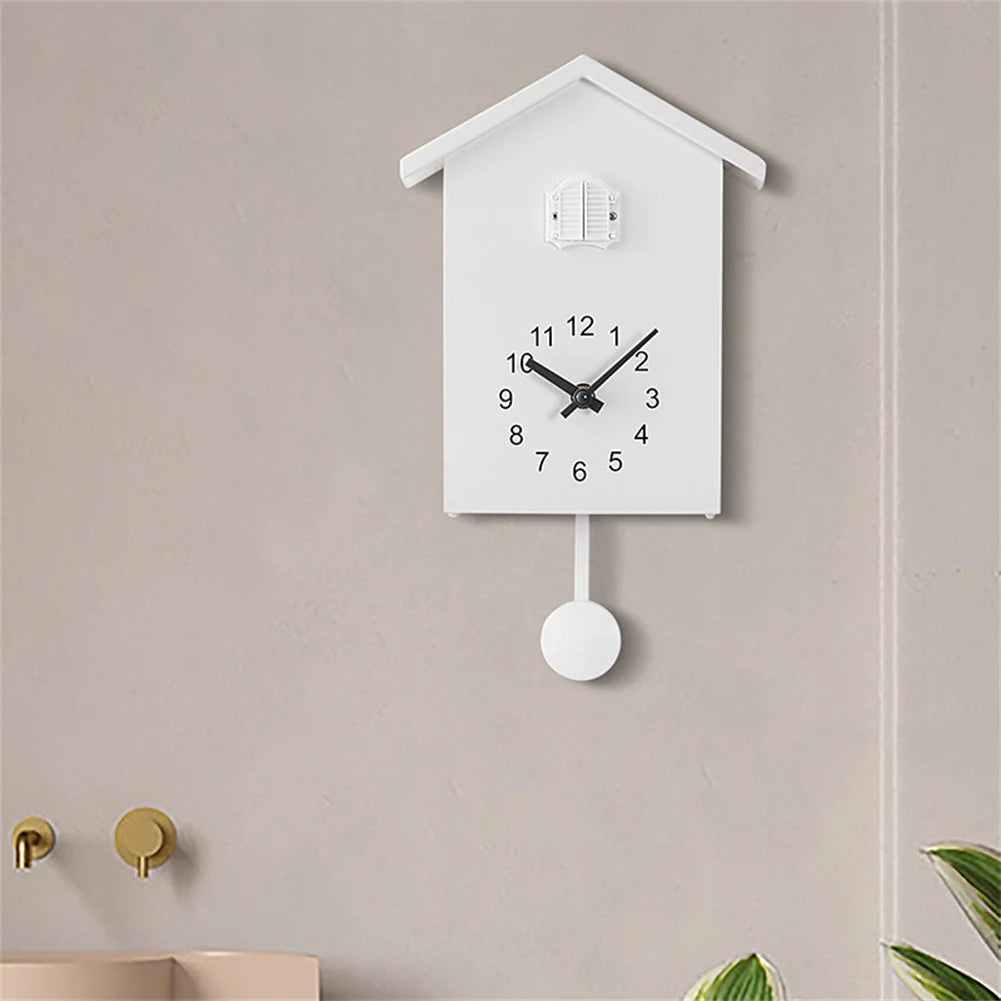 Modern Fashion Creative Pendulum Clocks Bird House Battery Powered Cuckoo Wall Clock For Living Room Kitchen,bedroom,living room