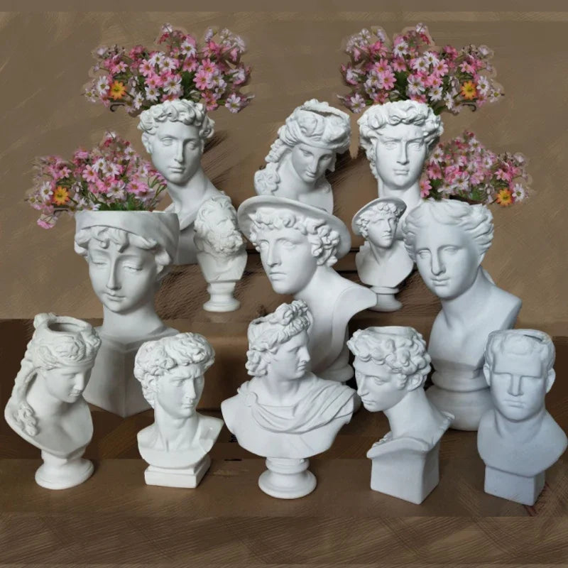 Modern Vase Nordic Style Human Face Vase Head Table Decorative Vases Ornaments Resin David Venus Vase Home Decor Accessories