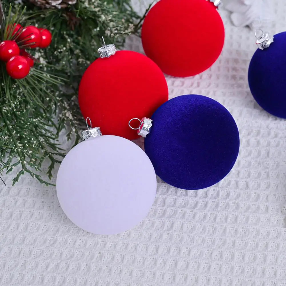 12Pcs American Flag Color Sequin Hanging Ball 4th of July Red White Blue Independence Day Decoration USA Themed Party Supplies