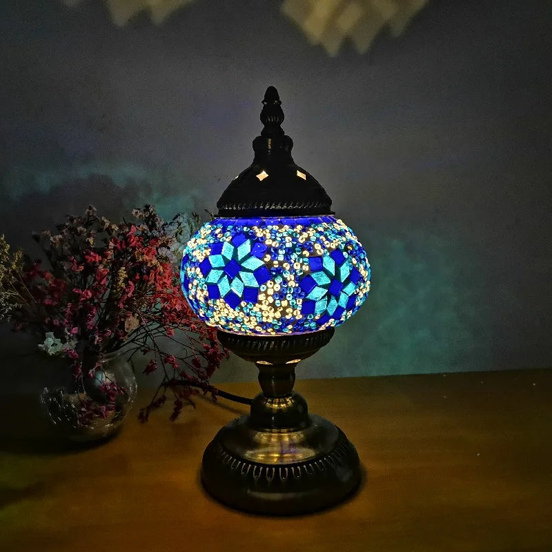 DIY Turkish Mosaic Light Material Package Handmade Table Lamp Design Lovers Parent-child Glass Night Lampara Birthday Gift