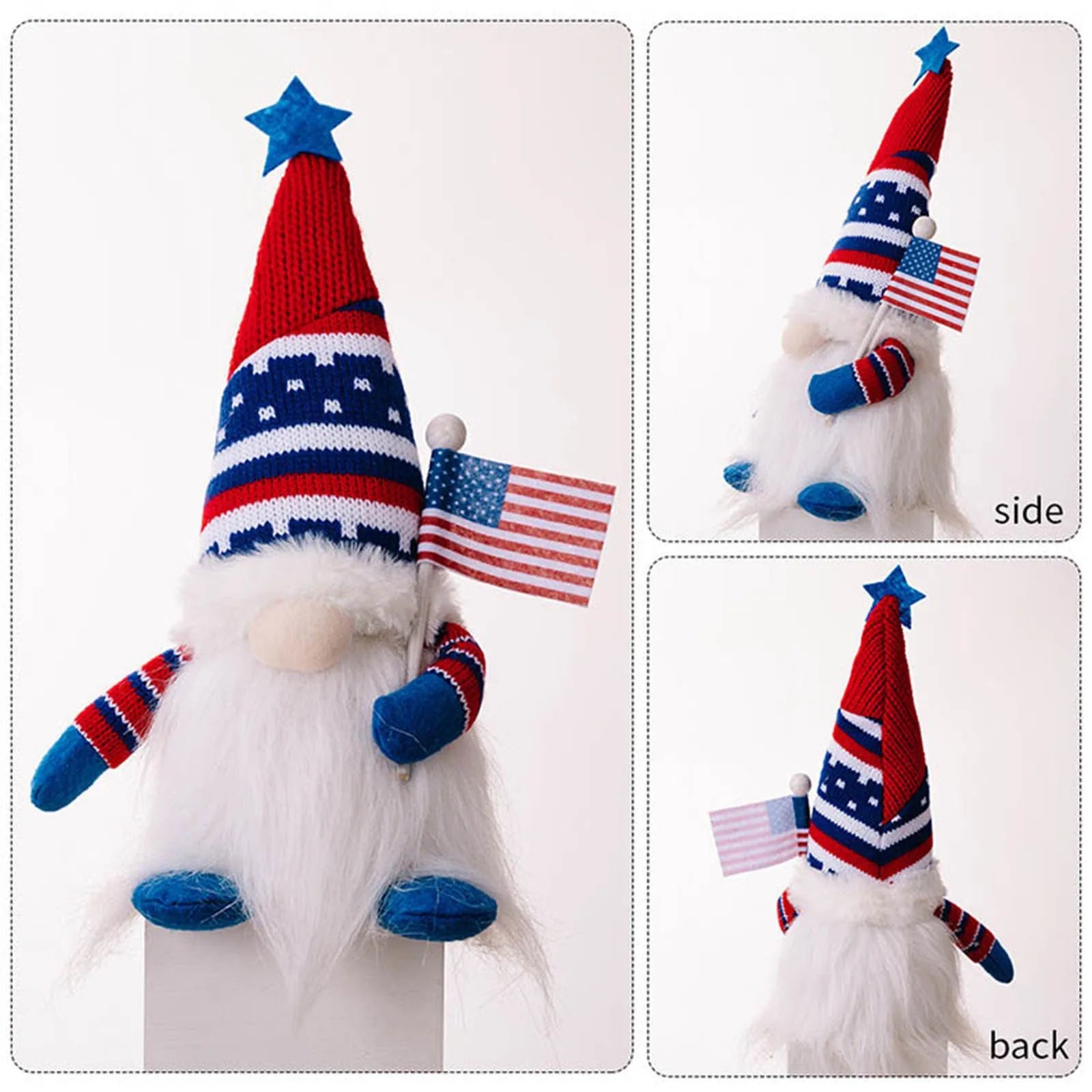 Independence Day Decoration Supplies Knitted Cap Love With Lights Sculpture Bases And Pedestals Garden Gnomes Outdoor Large