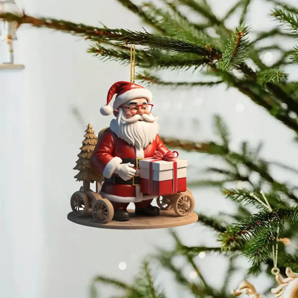 christmas cartoon santaclaus pendant christmas tree-limlight decor 