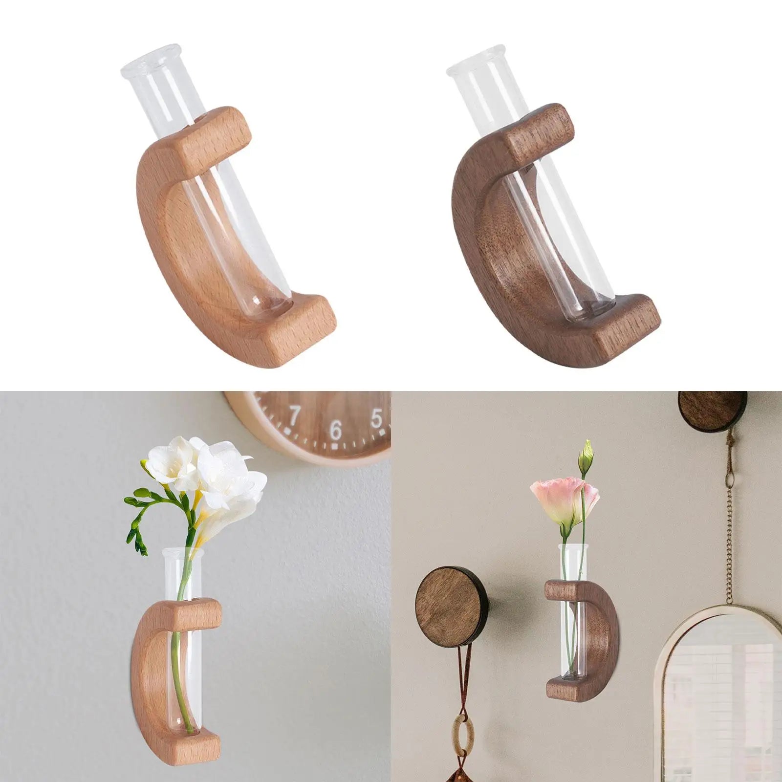 Refrigerator Vase Flower Pot Holder, Creative Glass Tube, Wall Mount, Car