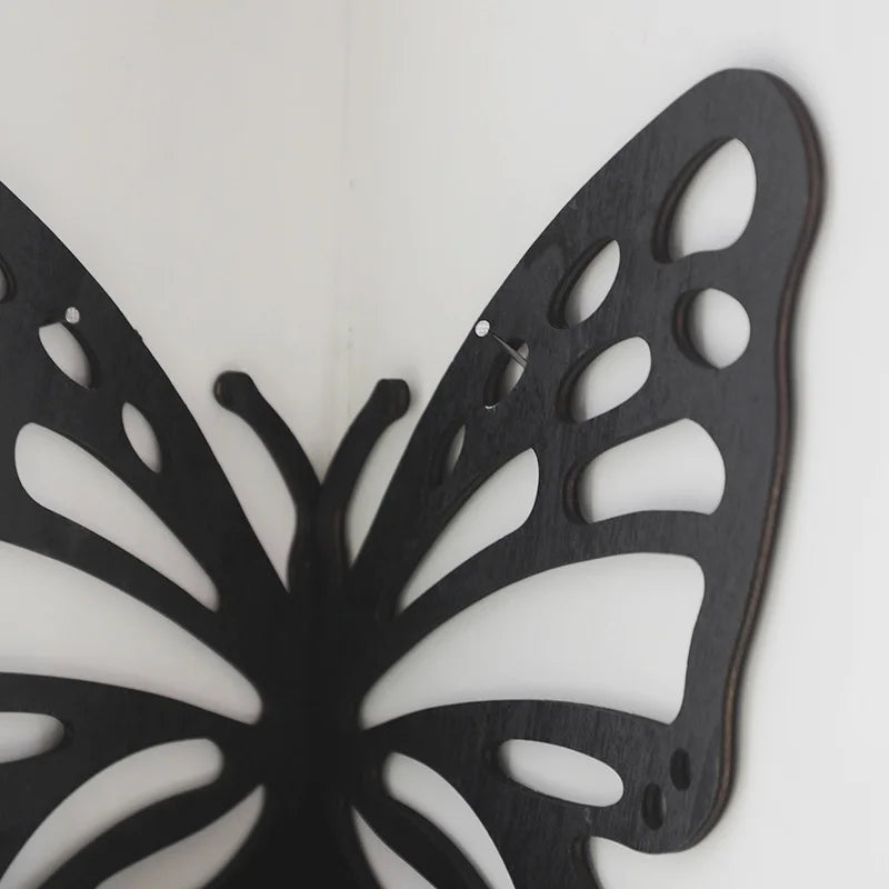 Butterfly Wooden Display Shelf Wooden Stand Corner Decoration Boho Hanging Wall Jewelry Holder Storage Organizer For Home Decor