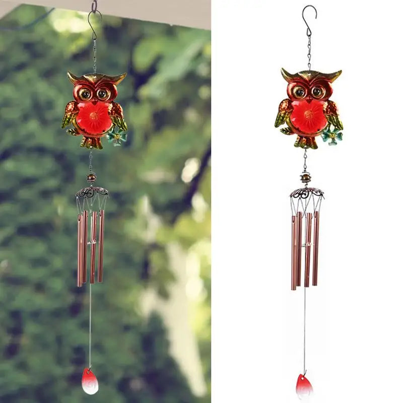 Metal Wind Chimes Owls Hanging Owl Christmas Ornament With S Hook Outdoor Wind Chimes Indoor Stained Glass Metal Tubes Music