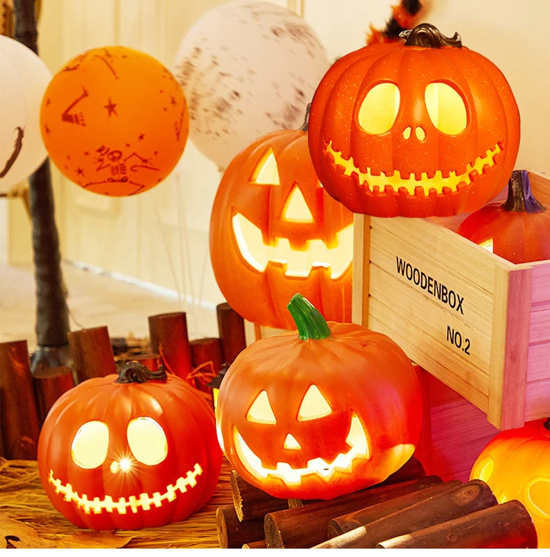 Halloween Decoration Props Pumpkin Lantern Cosplay Light Glow Supplies In The Dark Party Outdoor Decor Luminous Led Halloween