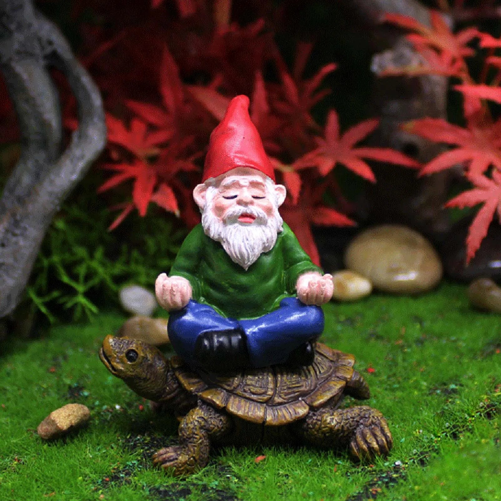 Mini Funny Gnomes Fairy Garden Party Yoga Gnomes Dwarf Statue Miniature Courtyard Landscape Flowerpot Figurine Ornaments