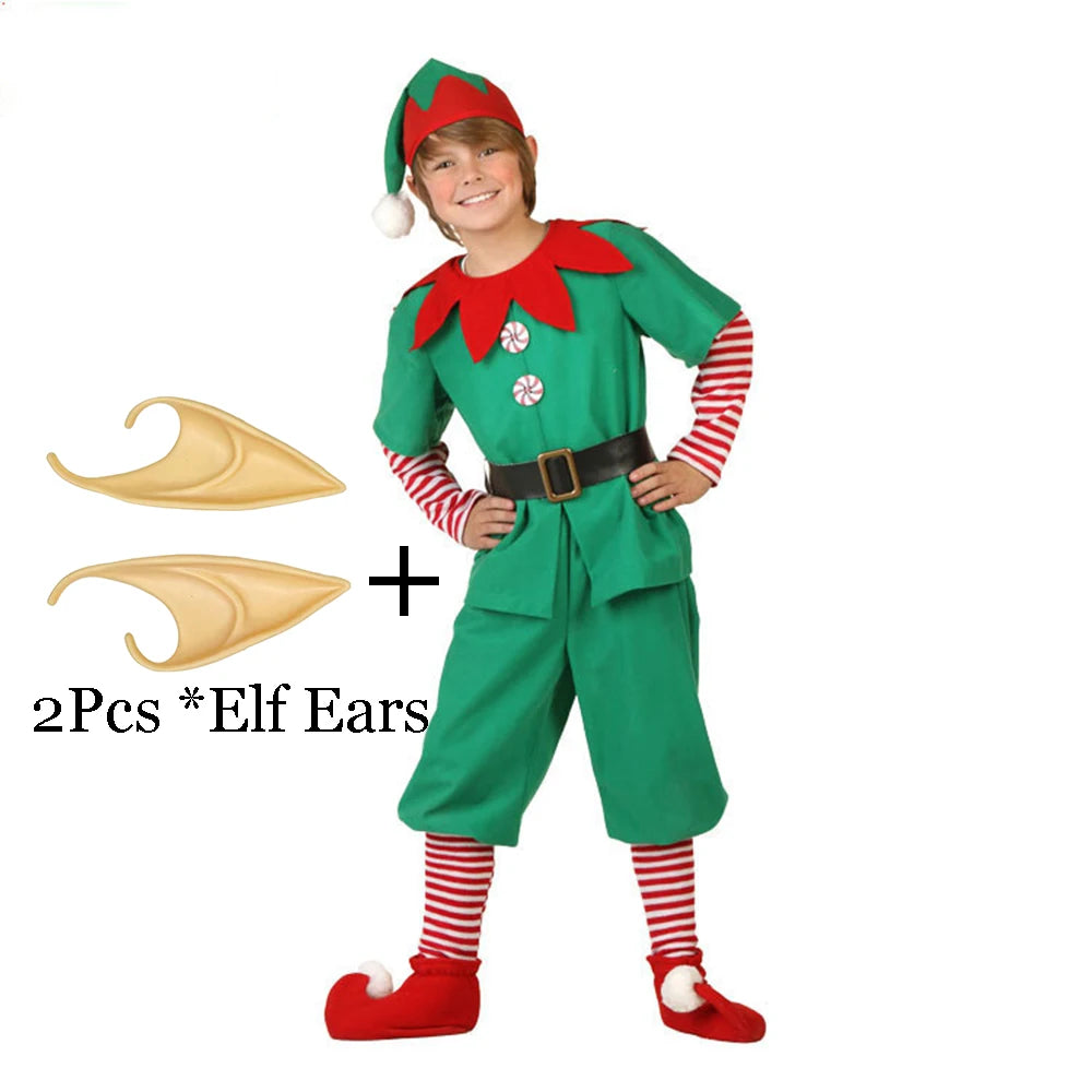 christmas santa claus costume green elf-limlight decor