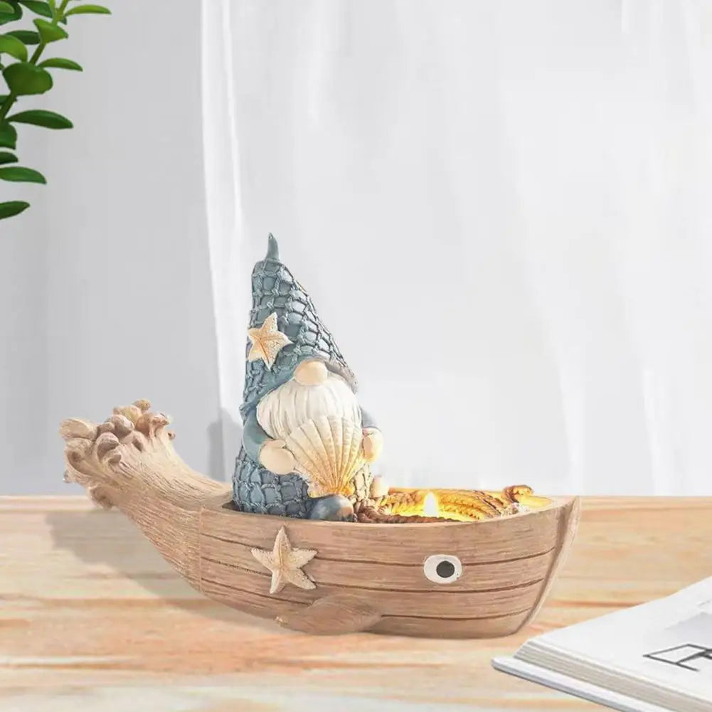 Ship Gnome Figurine Nautical Sailor Gnome Figurine Decor for Home Office Garden Resin Ocean Statue Summer Pool Ornaments Beach