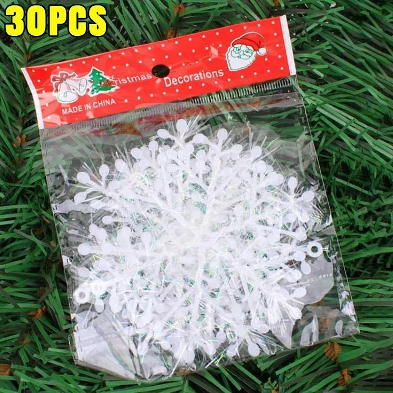 30pcs christmas treeglitter snowflake home party decorations-limlight decor 