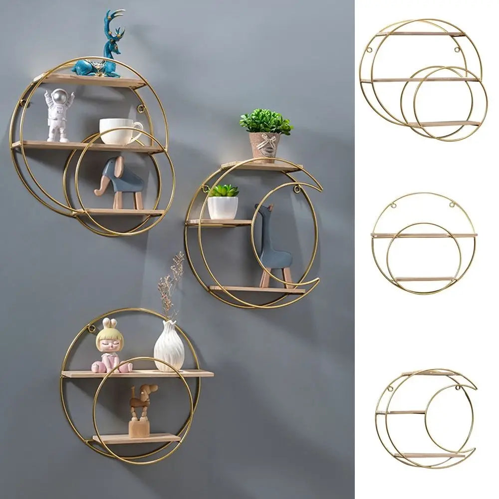 Modern No Punching Wooden Decoration Living Room Decorative Wall Shelf Wall Storage Rack Storage Rack Hangers Shelf