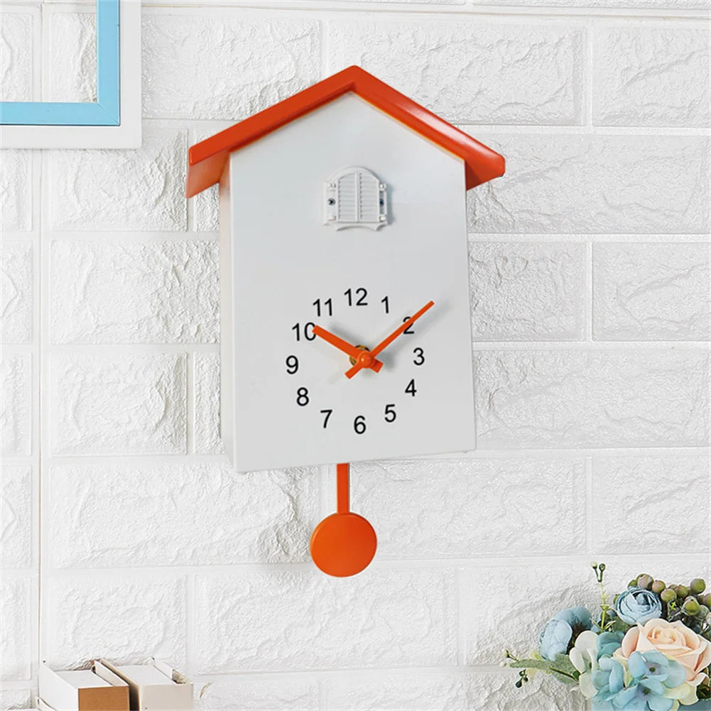 Modern Fashion Creative Pendulum Clocks Bird House Battery Powered Cuckoo Wall Clock For Living Room Kitchen,bedroom,living room