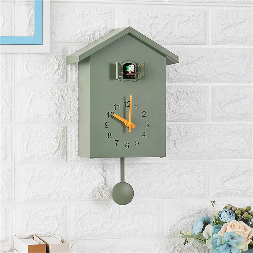 Modern Fashion Creative Pendulum Clocks Bird House Battery Powered Cuckoo Wall Clock For Living Room Kitchen,bedroom,living room