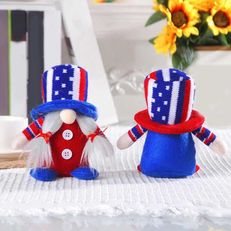 Fourth Of July Gnomes Decor - Red White And Blue Patriotic Decor Gift - Independence Day Centerpieces For Tables Decor Durable