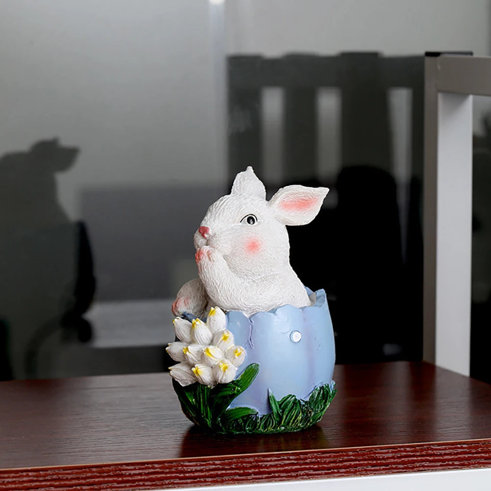 Easter Rabbit Statues Decorative  Gnomes Figurines Spring Summer Table Decor Animal Outdoor Figurine Gifts For Mom Women