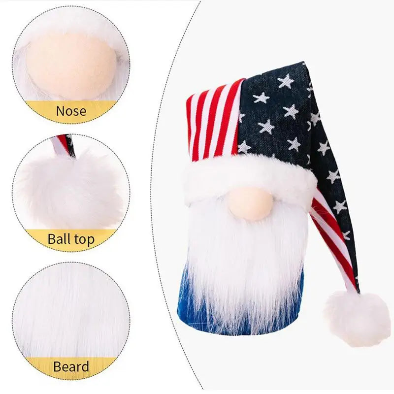 Patriotic Gnomes Faceless Doll Independence Day Gnomes American Patriotic Decorations Adorable Soft Patriotic Faceless Gnomes