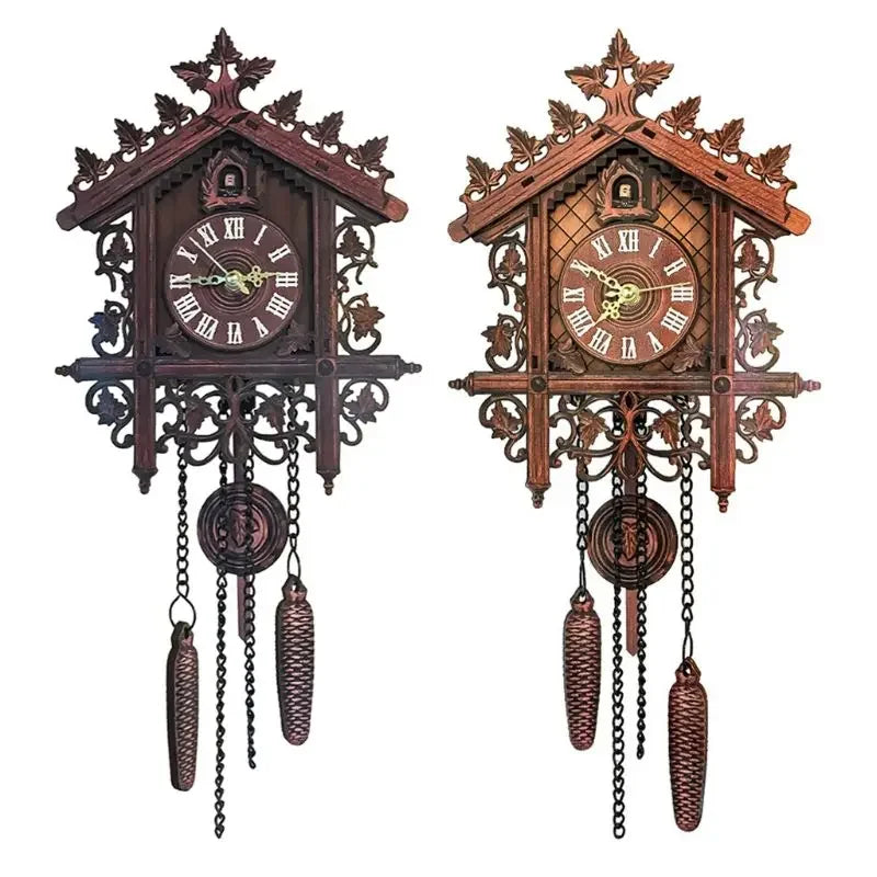 Vintage Wooden Hanging Cuckoo Wall Clock for Living Room Home Restaurant Bedroom