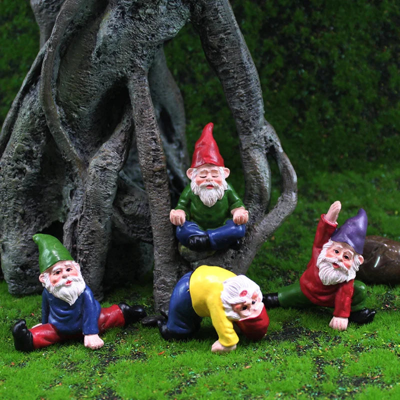 1pcs Cute Resin Garden Gnome Funny Dwarfs Store Lawn Ornaments For Home Office Desk Diy Crafts Figurines Bonsai Decoration