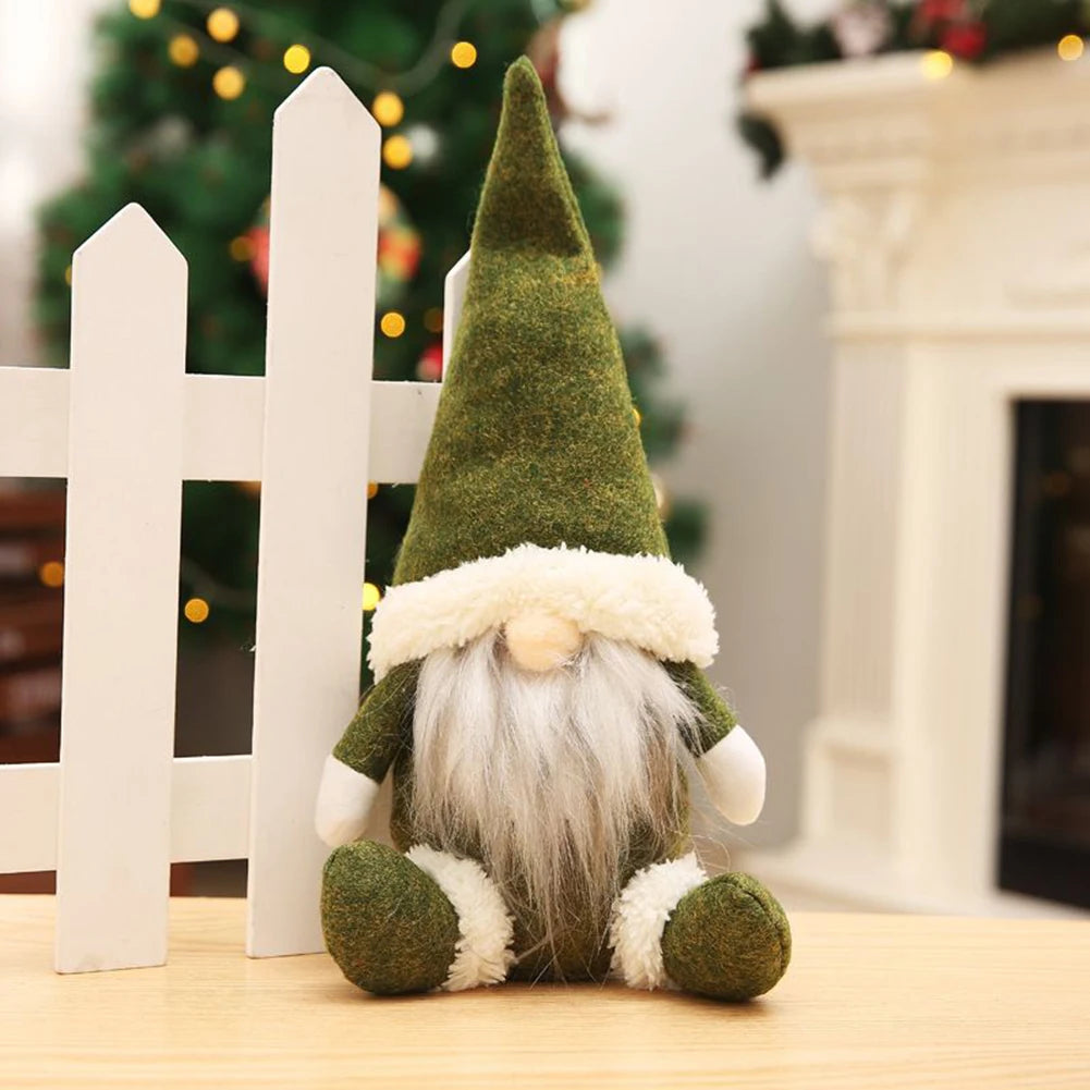 1pc Christmas Faceless Santa Claus Gnome Doll Christmas Decor Home Decor Desktop Decor Children ToysRed/Green/Grey 31cmx6cm