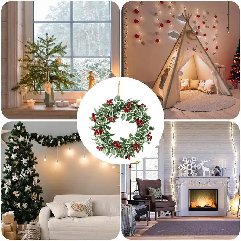 Artificial Christmas Wreath Christmas Artificial Garland For Door Reusable Christmas Artificial Hang Wreath Decorations For Door