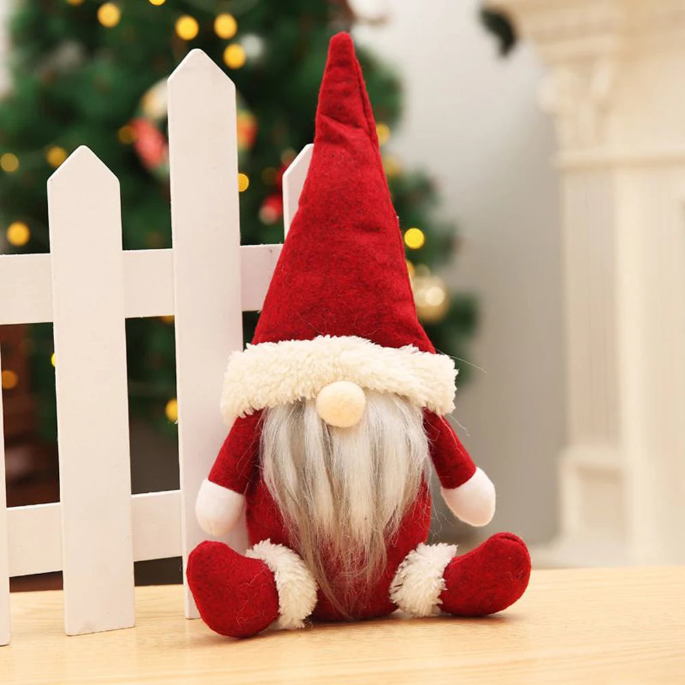 1pc Christmas Faceless Santa Claus Gnome Doll Christmas Decor Home Decor Desktop Decor Children ToysRed/Green/Grey 31cmx6cm