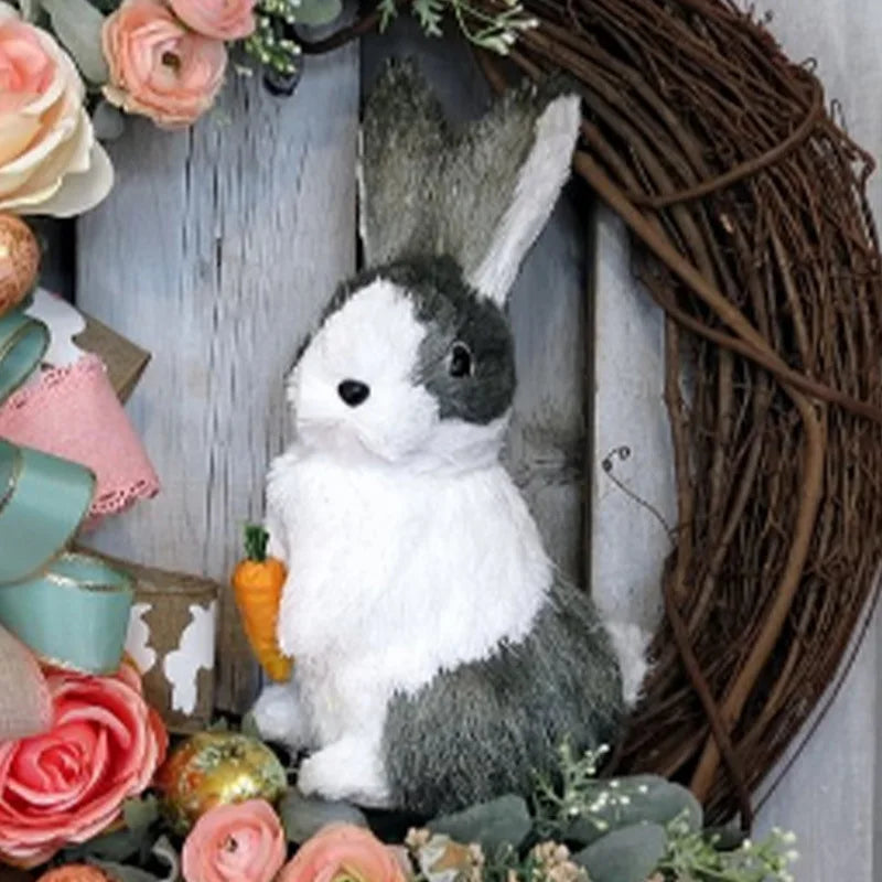 2024 Easter Wreath Artificial Flower Garland Bunny Rabbit Wreath For the Front Door Easter Decoraction Indoor Outdoor Oranments