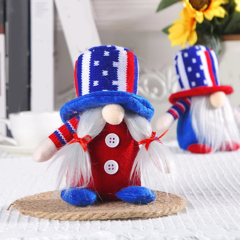 Fourth Of July Gnomes Decor - Red White And Blue Patriotic Decor Gift - Independence Day Centerpieces For Tables Decor Durable