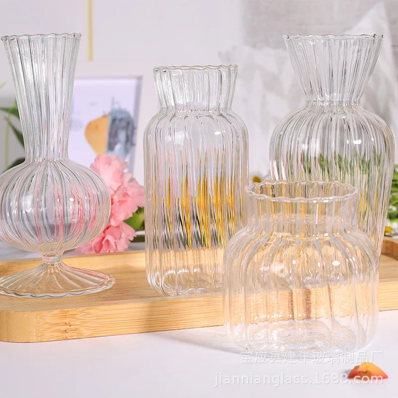 Flower Vase Glasses For Plants Nordic Glass Flower Vase Transparent Hydroponic Glass Flower Pot Home Decoration Table Ornaments